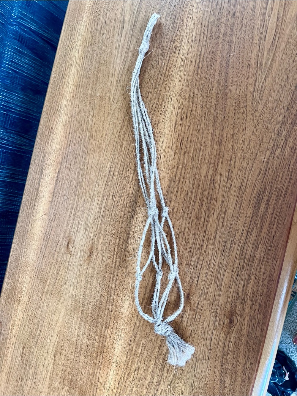 Handcrafted Cream Macramé Plant Hanger - Unbranded